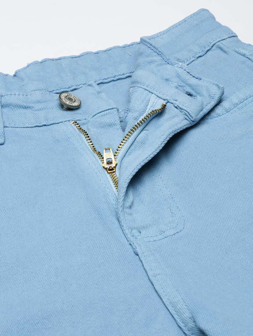 women light blue denim plain jeans - 21573677 -  Standard Image - 4