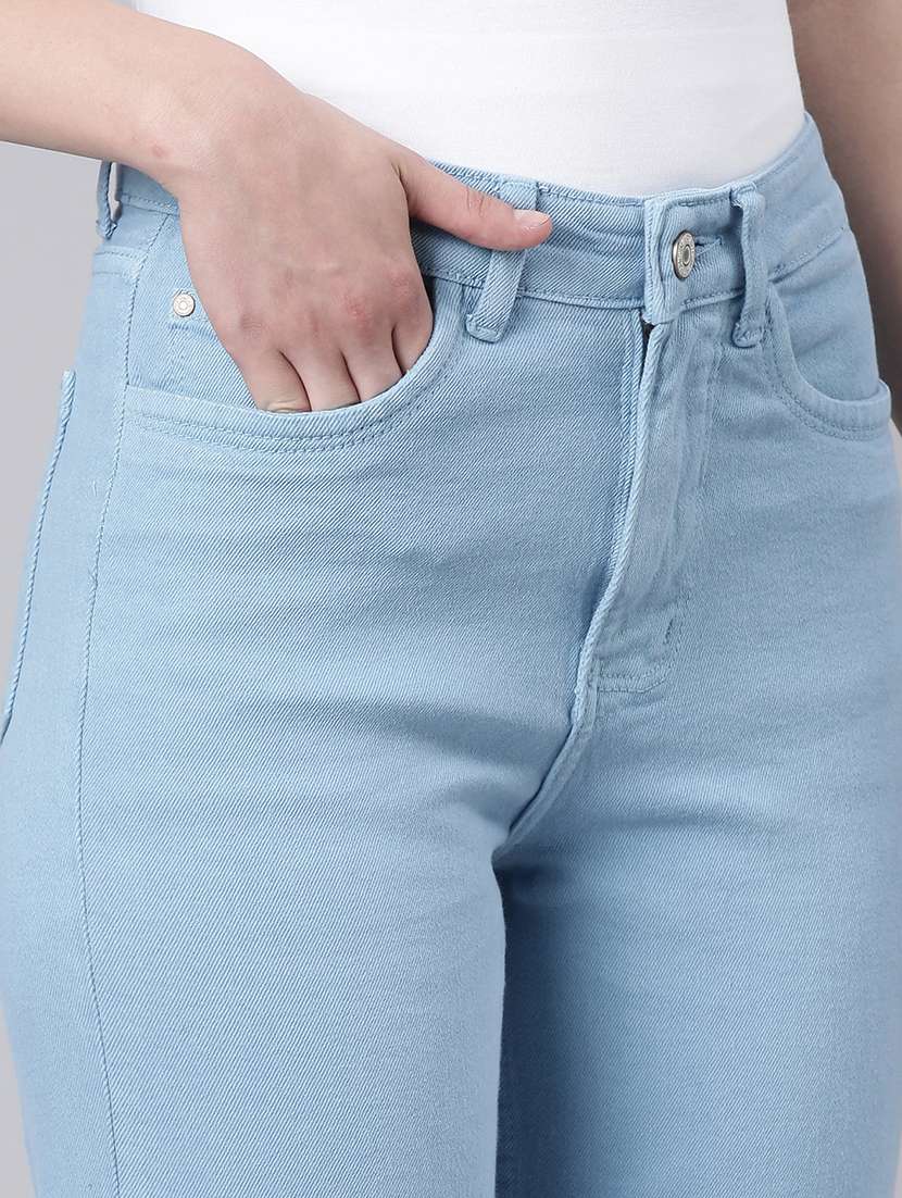 women light blue denim plain jeans - 21573677 -  Standard Image - 6