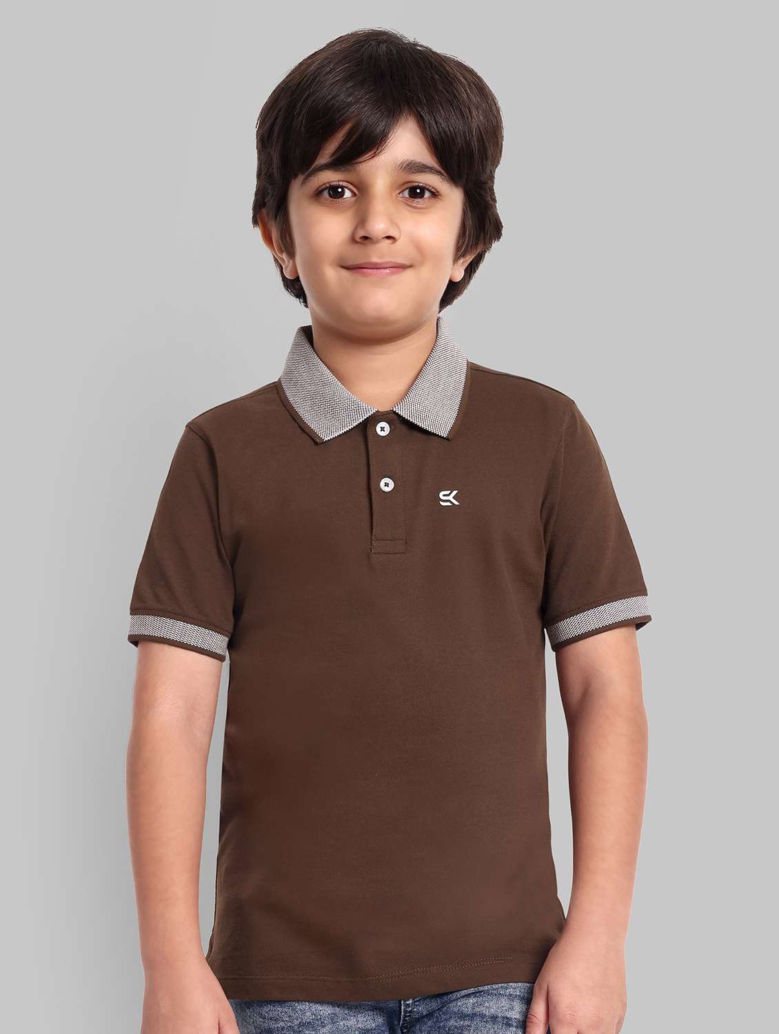 boys solid short sleeves polo t-shirt - 21573754 -  Zoom Image - 0
