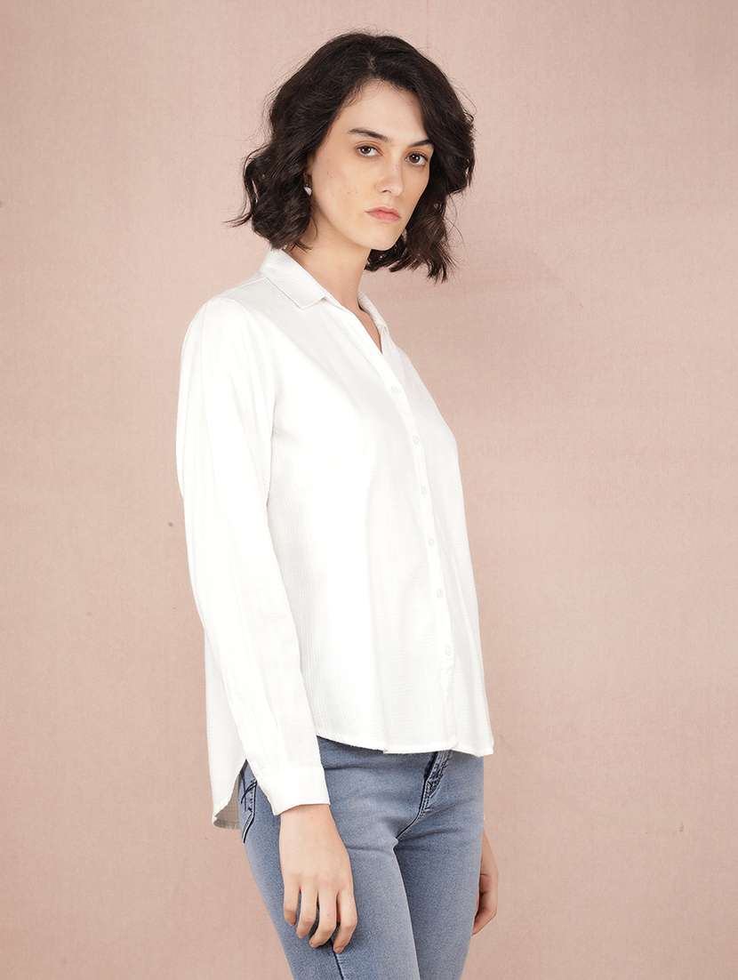 white viscose regular shirt - 21573780 -  Standard Image - 1