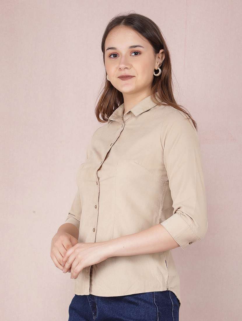 beige cotton regular shirt - 21573782 -  Standard Image - 1
