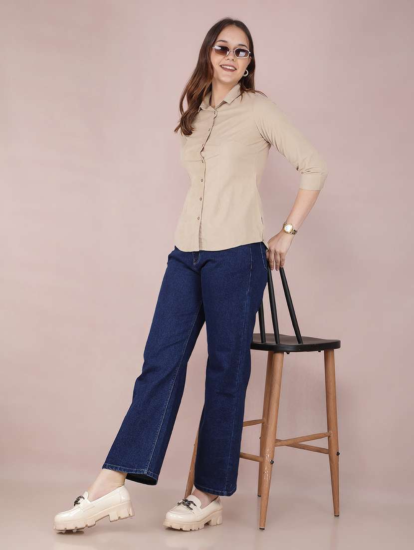 beige cotton regular shirt - 21573782 -  Standard Image - 4