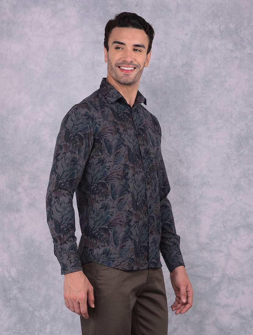men printed long sleeve casual shirt - 21573822 -  Standard Image - 1