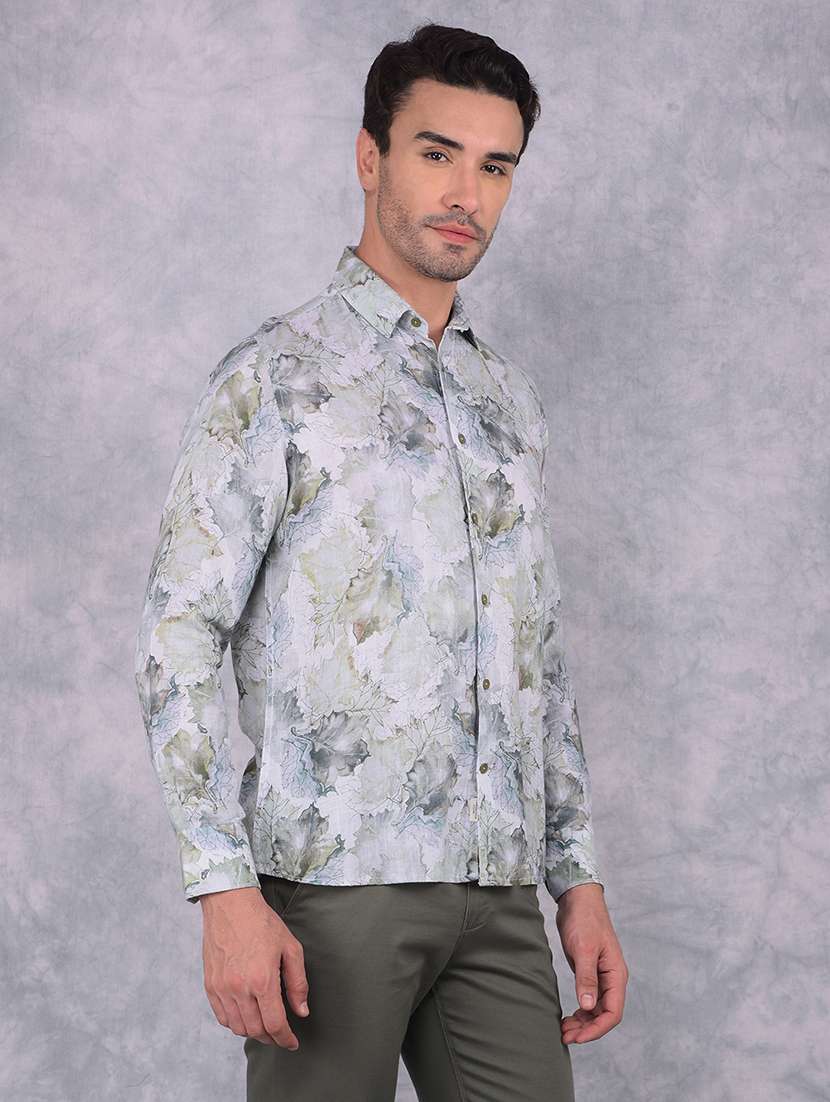 men printed collared regular fit shirt - 21573823 -  Standard Image - 1