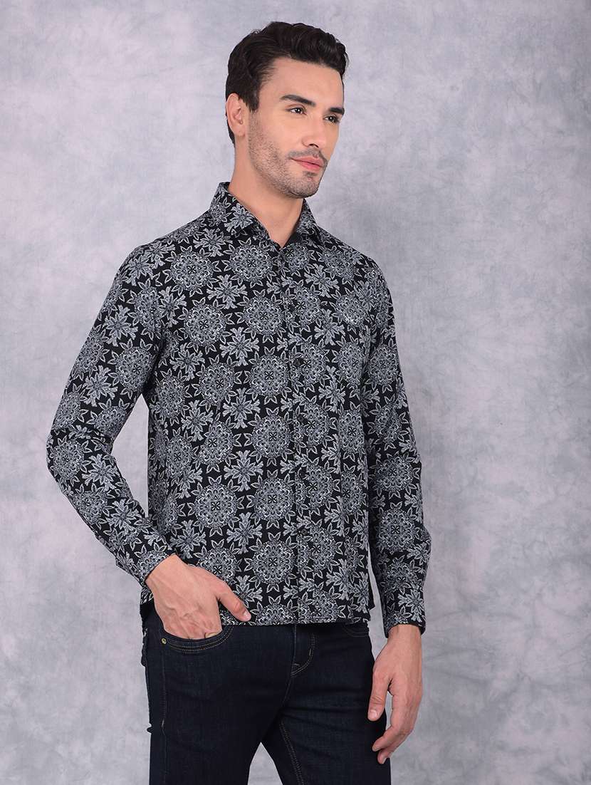 men printed collared regular fit shirt - 21573829 -  Standard Image - 1