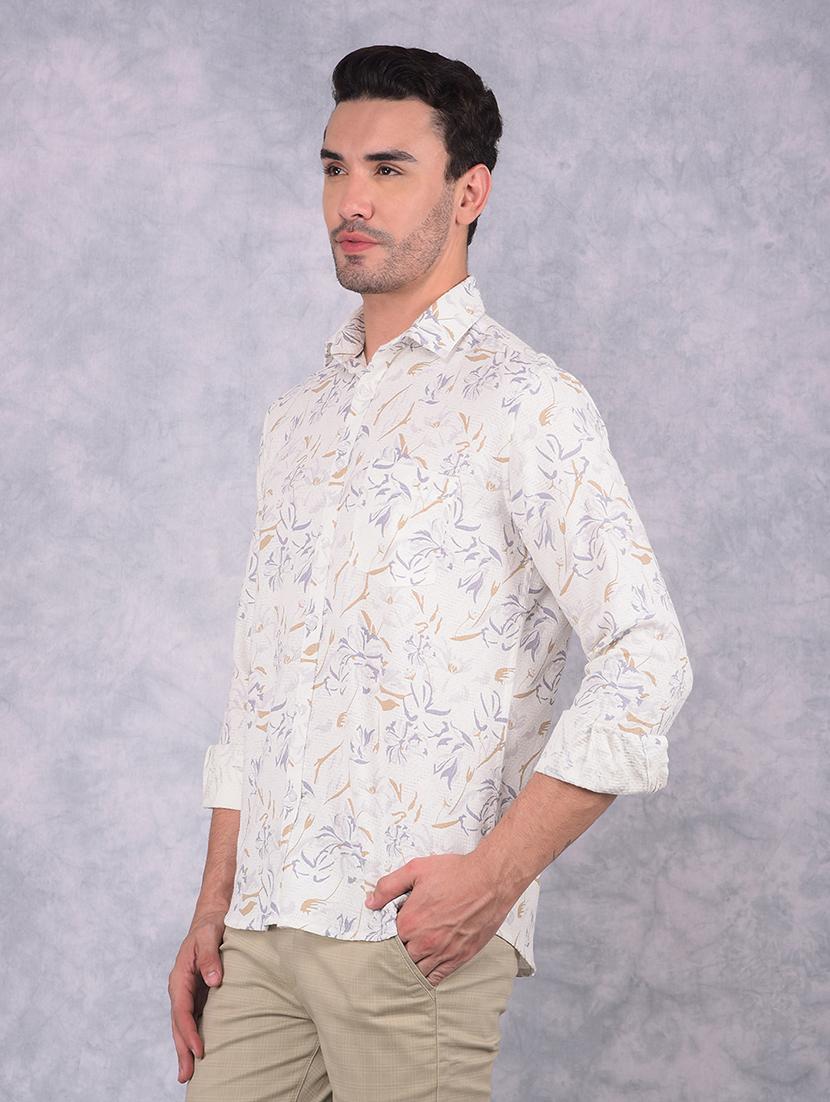 men long sleeve printed casual shirt - 21573835 - Standard Image - 1