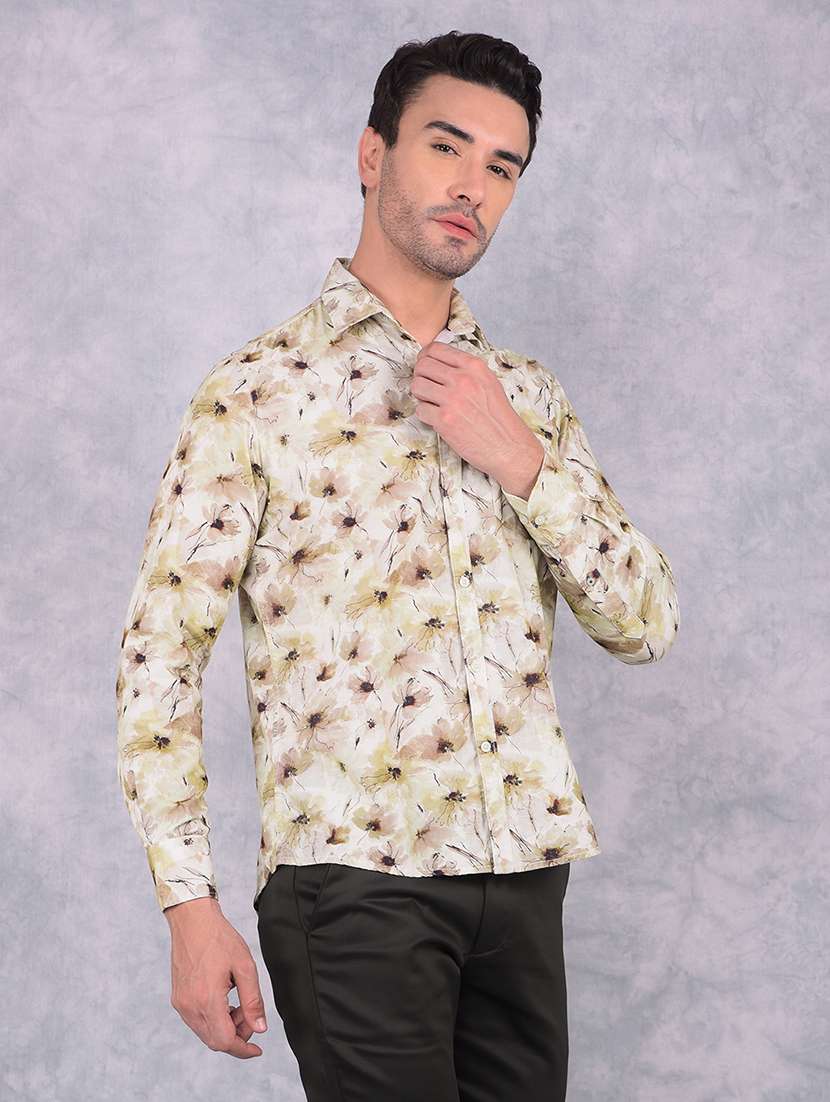 men printed collared regular fit shirt - 21573841 - Standard Image - 1