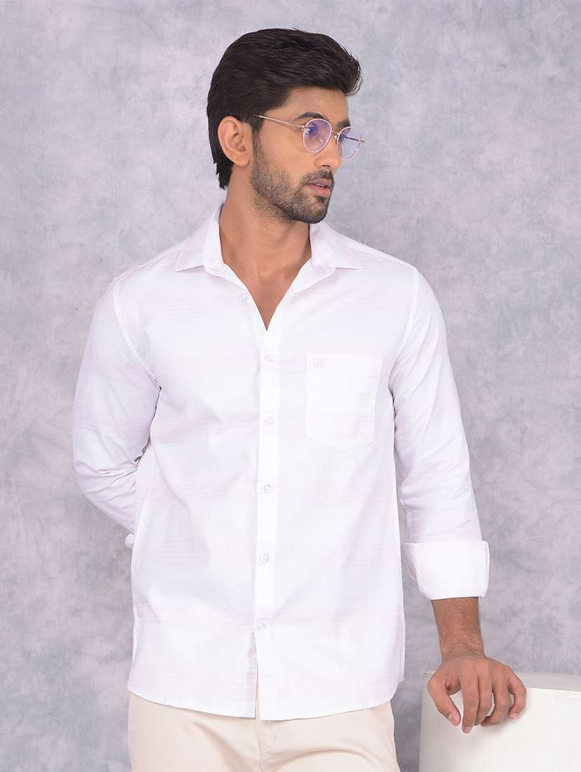 men solid slim fit long sleeve casual shirt