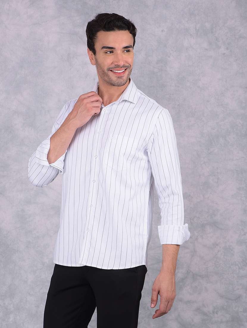 men stripes slim fit long sleeve casual shirt - 21573875 -  Standard Image - 1