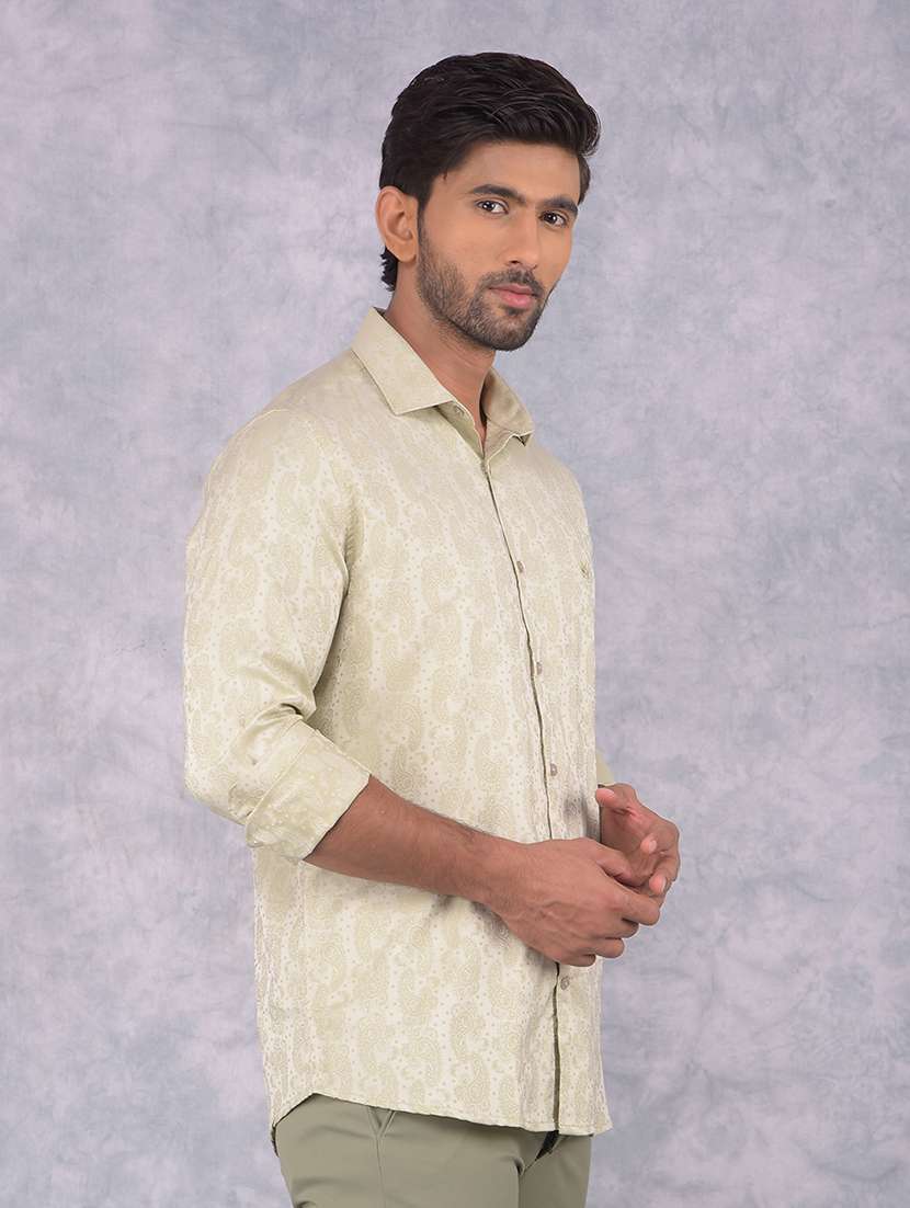men printed collared long sleeve regular fit shirt - 21573882 -  Standard Image - 1