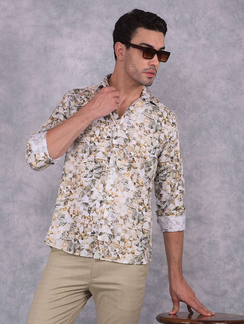 men printed collared regular fit shirt - 21573888 -  Standard Image - 1