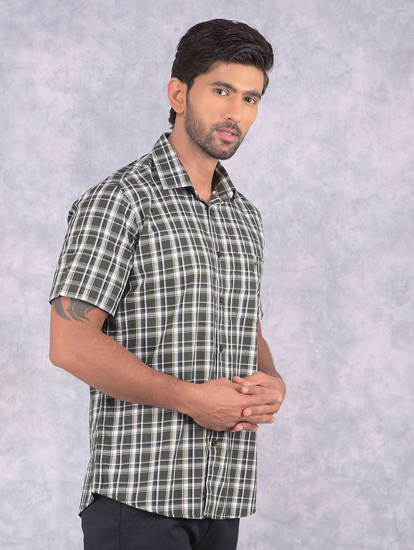 men checkered collared regular fit shirt - 21573901 -  Standard Image - 1