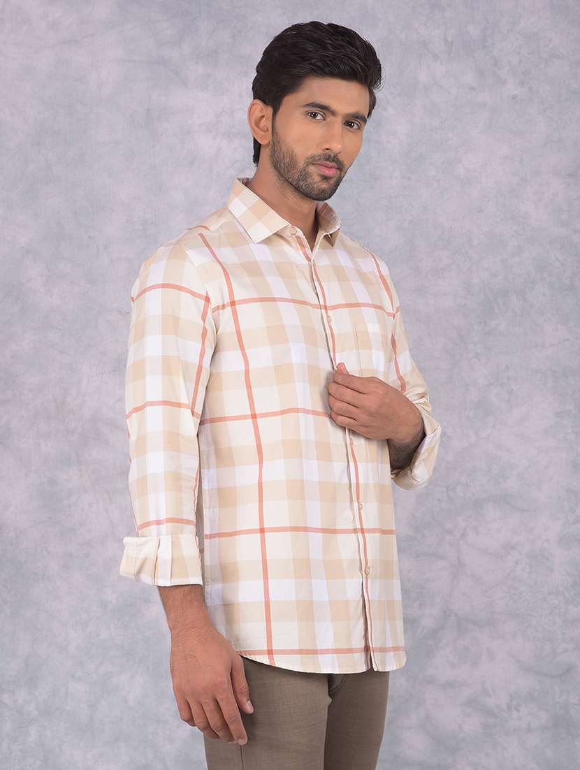 men checkered collared regular fit shirt - 21573903 -  Standard Image - 1