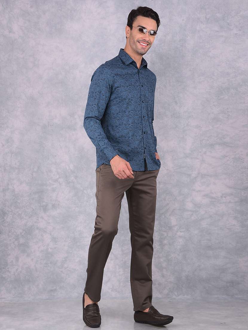 men printed slim fit long sleeve casual shirt - 21573907 -  Standard Image - 4