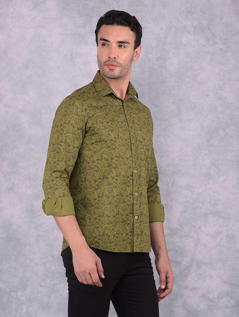 men printed slim fit long sleeve casual shirt - 21573908 -  Standard Image - 1