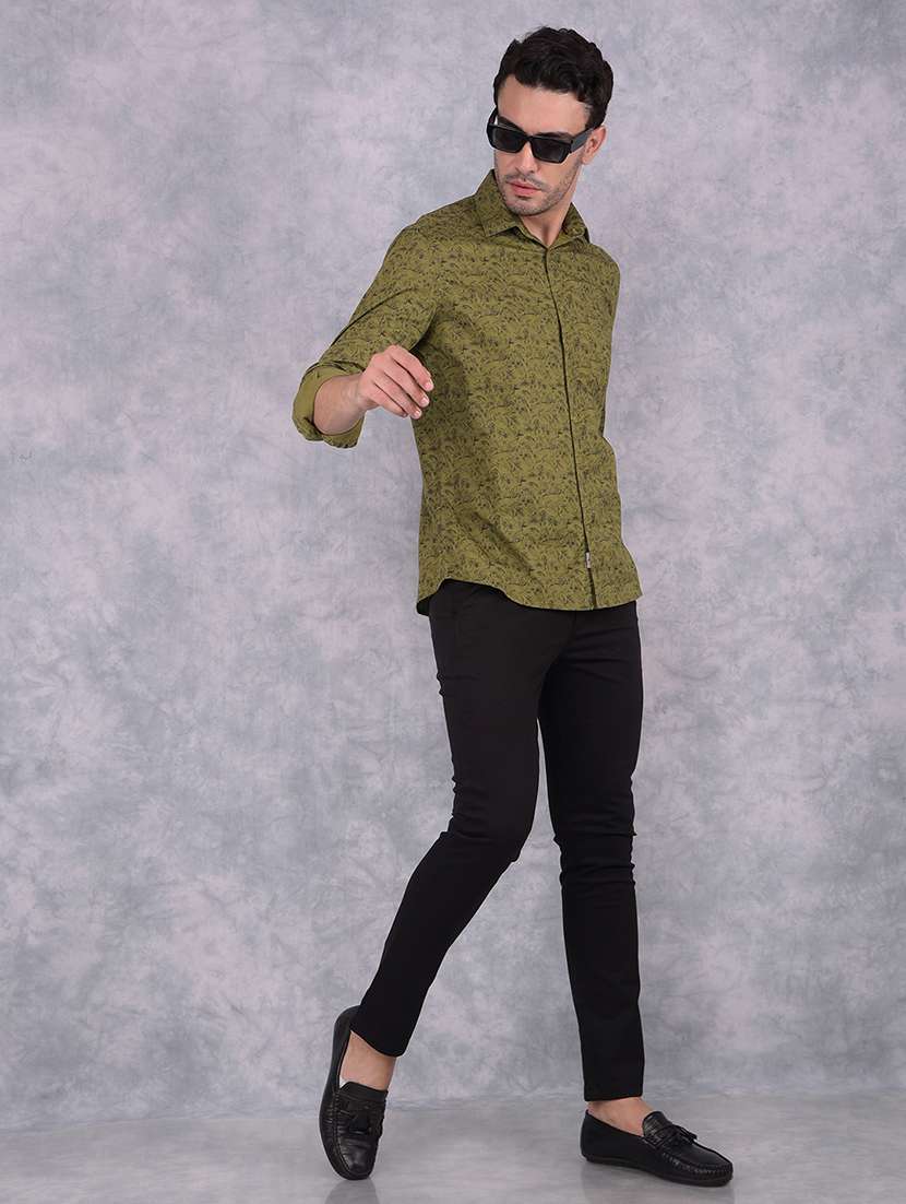 men printed slim fit long sleeve casual shirt - 21573908 -  Standard Image - 4