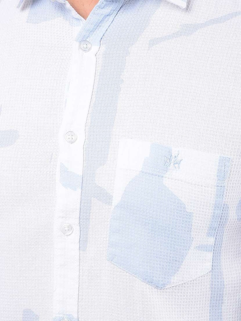 men printed slim fit long sleeve casual shirt - 21573911 - Standard Image - 6