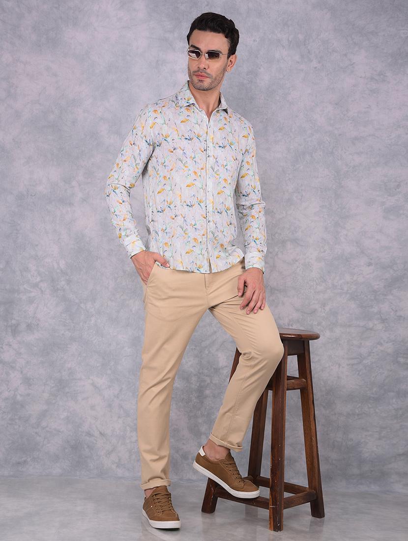 men printed long sleeve casual shirt - 21573923 - Standard Image - 4