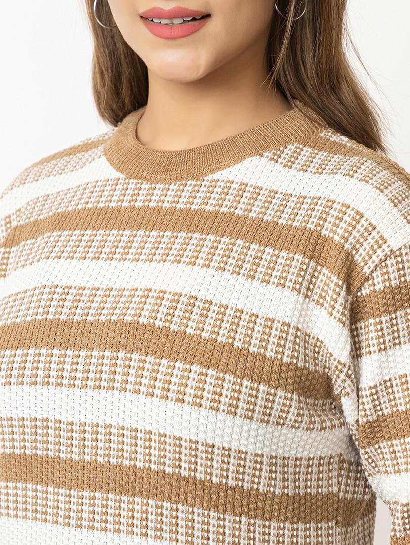 women striped long sleeves pullover - 21574027 - Standard Image - 4