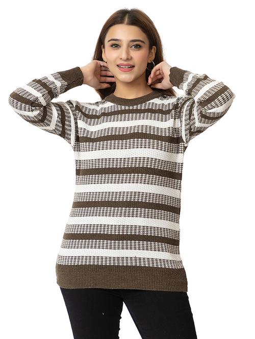 women striped long sleeves pullover - 21574028 - Standard Image - 0