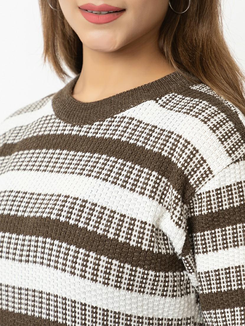 women striped long sleeves pullover - 21574028 - Standard Image - 4