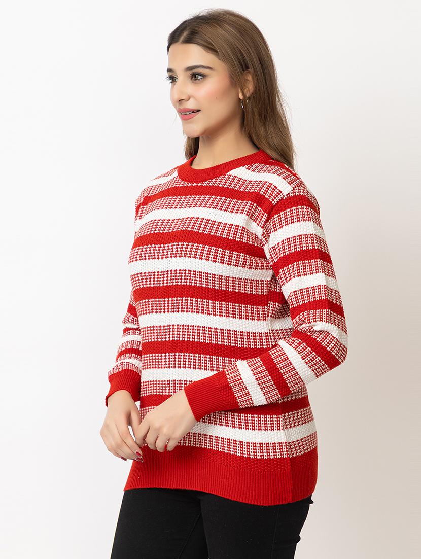 women striped long sleeves pullover - 21574032 - Standard Image - 1