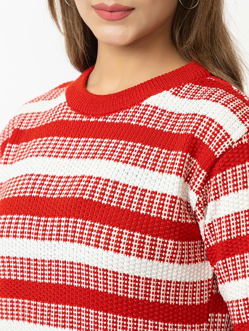 women striped long sleeves pullover - 21574032 - Standard Image - 4