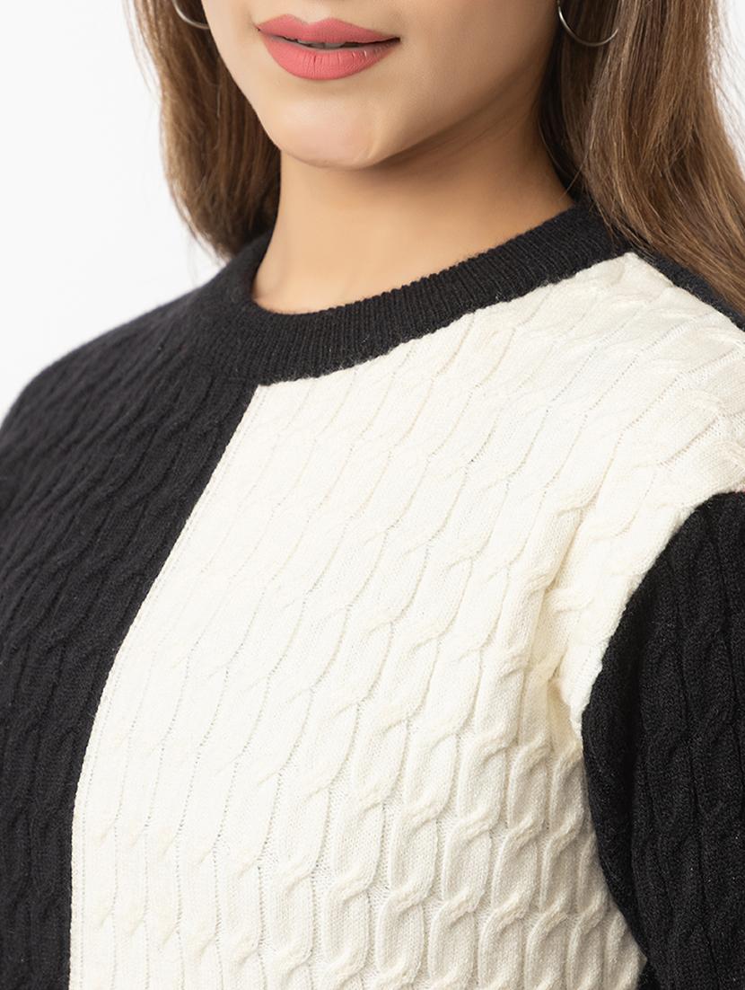 women color block long sleeves pullover - 21574033 - Standard Image - 4