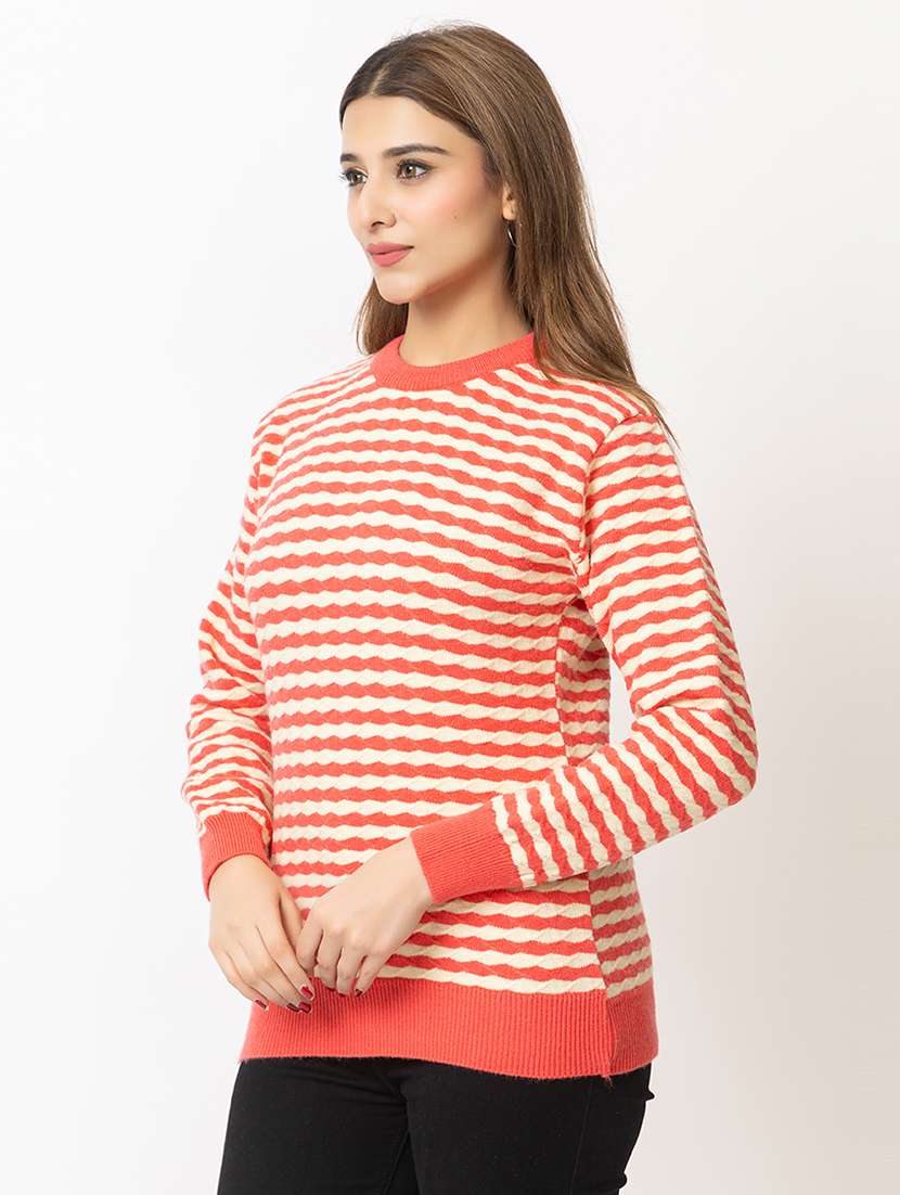 women striped long sleeves pullover - 21574038 -  Standard Image - 1