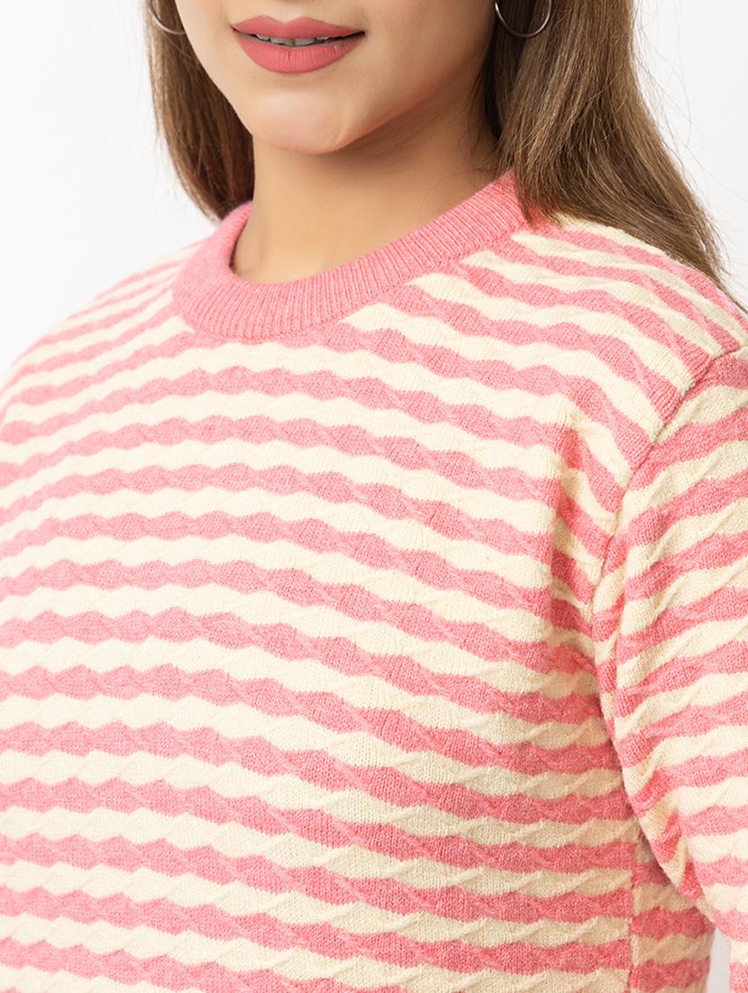 women striped long sleeves pullover - 21574041 - Standard Image - 4