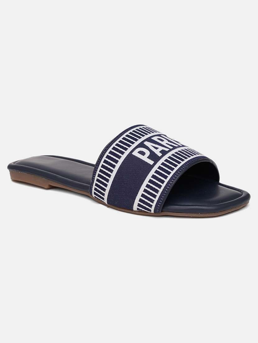 women navy blue flat forms sandal - 21574168 - Standard Image - 1