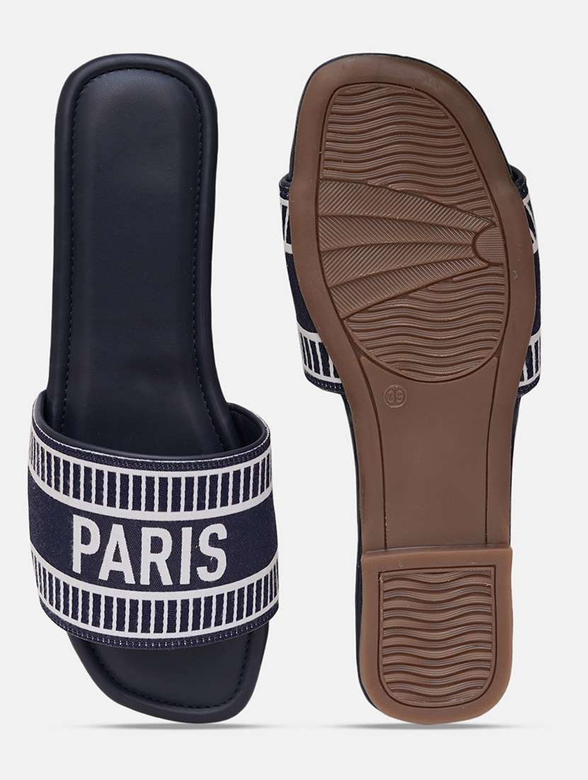 women navy blue flat forms sandal - 21574168 - Standard Image - 4