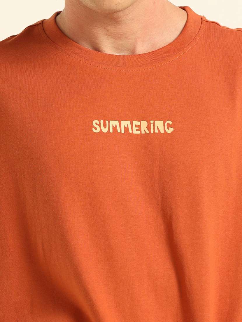 men front & back printed round neck oversized t-shirt - 21574203 -  Standard Image - 4