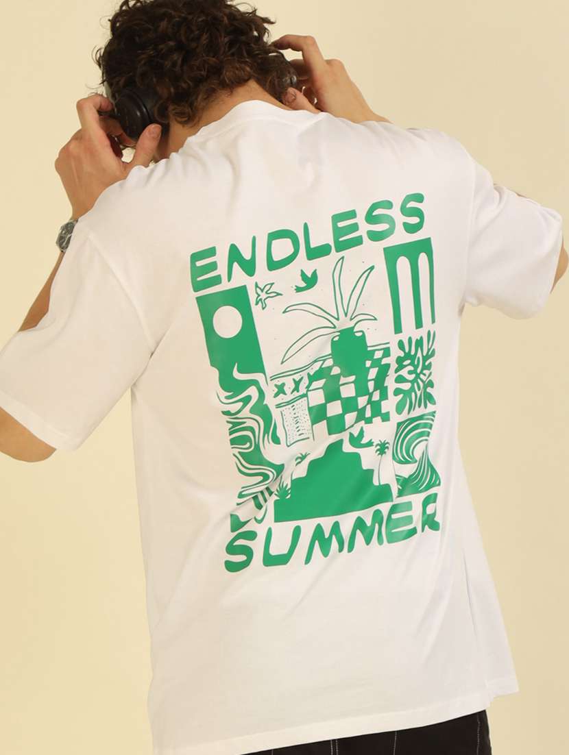 men front & back printed round neck oversized t-shirt - 21574218 -  Standard Image - 4