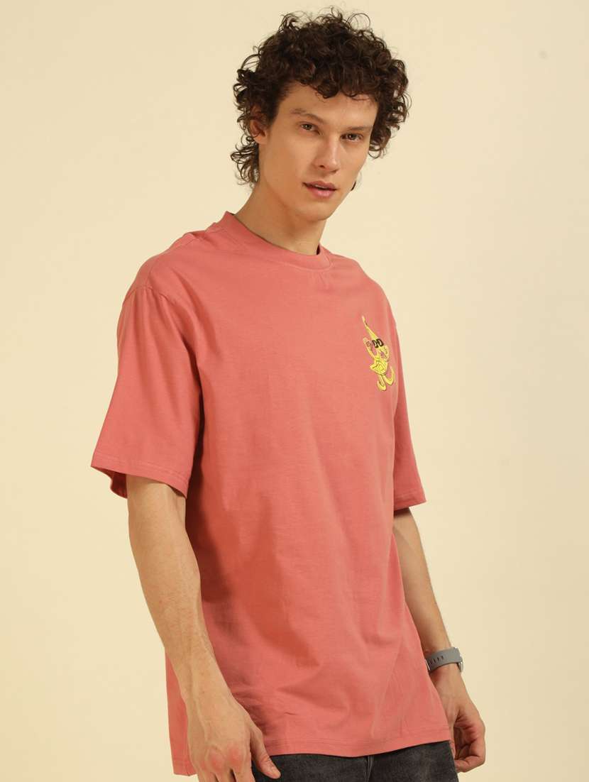 men front & back printed round neck oversized t-shirt - 21574220 -  Standard Image - 1