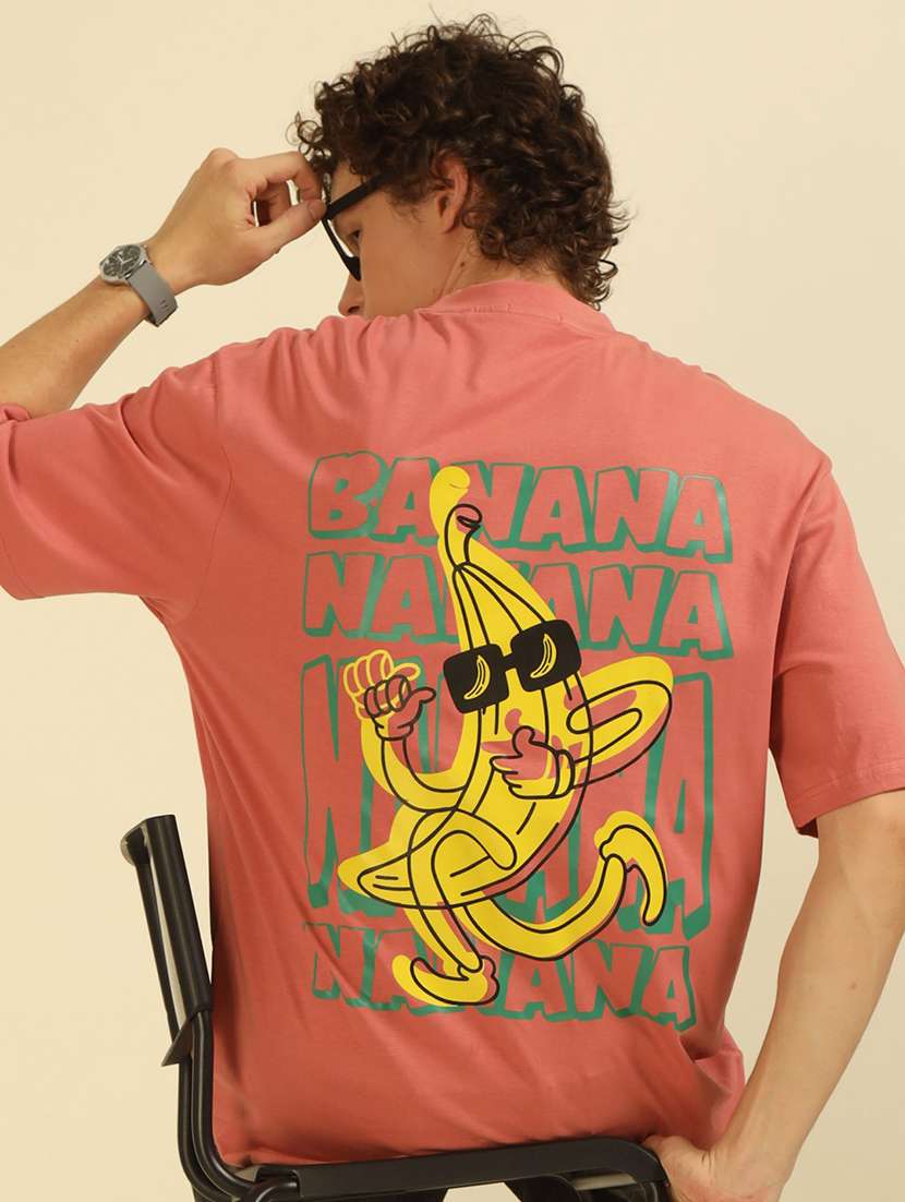 men front & back printed round neck oversized t-shirt - 21574220 -  Standard Image - 4