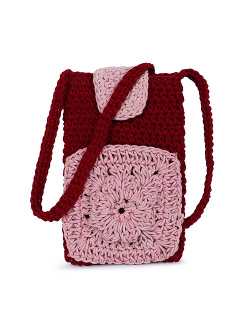 maroon self design sling bag - 21574264 -  Standard Image - 0