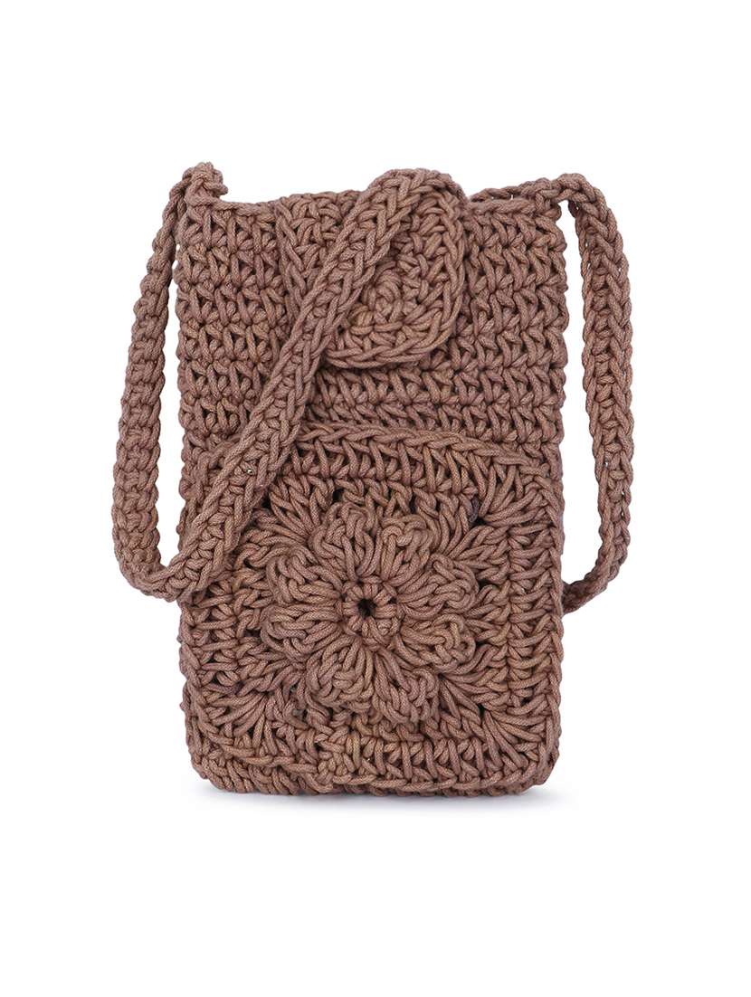 beige self design sling bag - 21574265 -  Zoom Image - 0