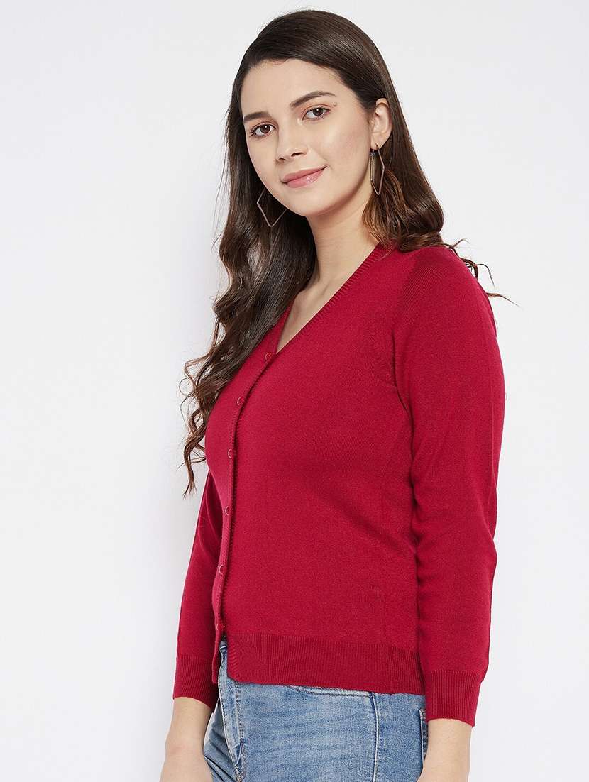 women solid long sleeve cardigan - 21574833 -  Standard Image - 1