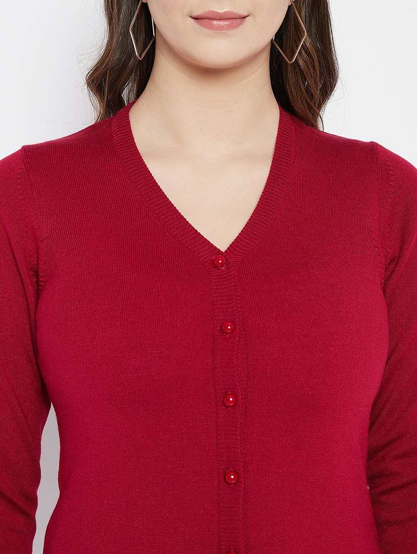 women solid long sleeve cardigan - 21574833 - Standard Image - 4