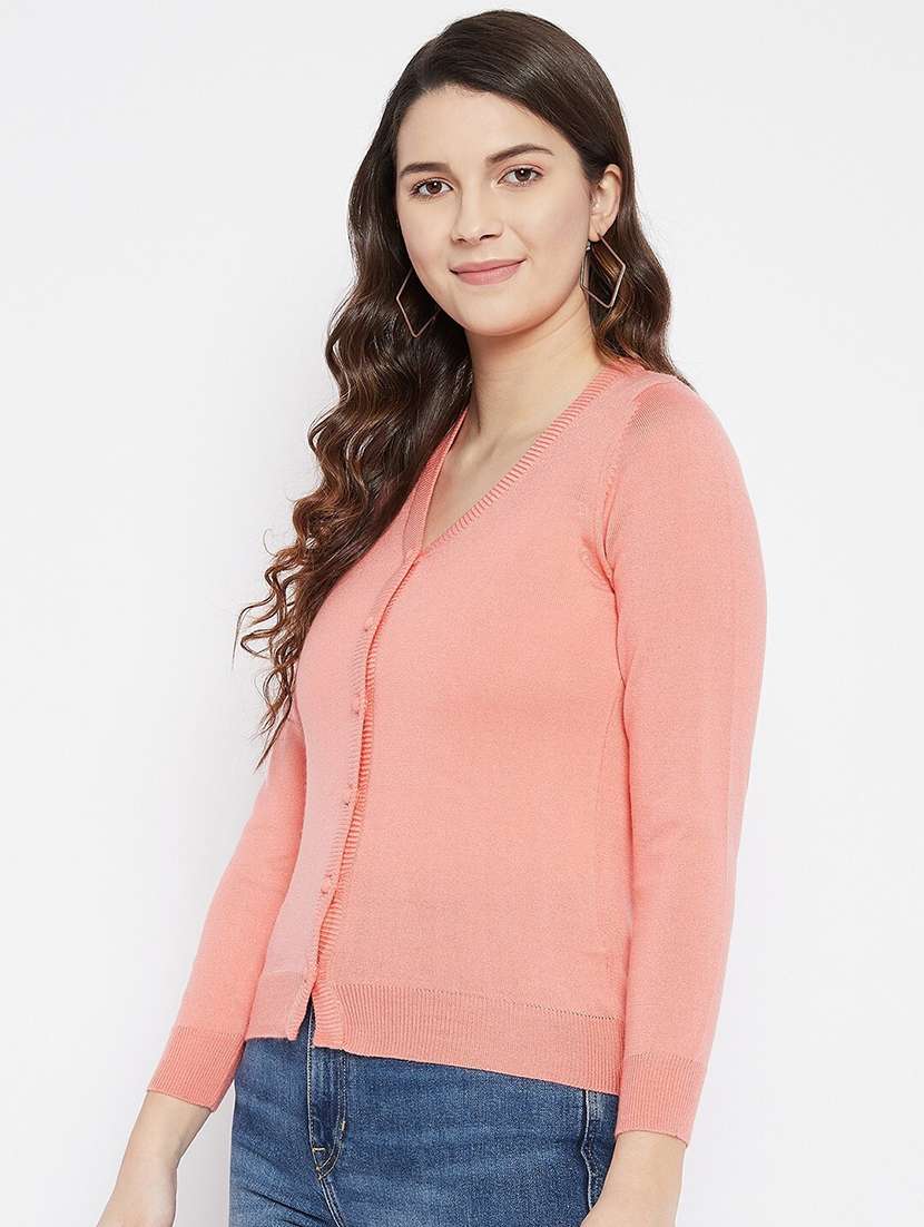 women solid long sleeve cardigan - 21574835 -  Standard Image - 1
