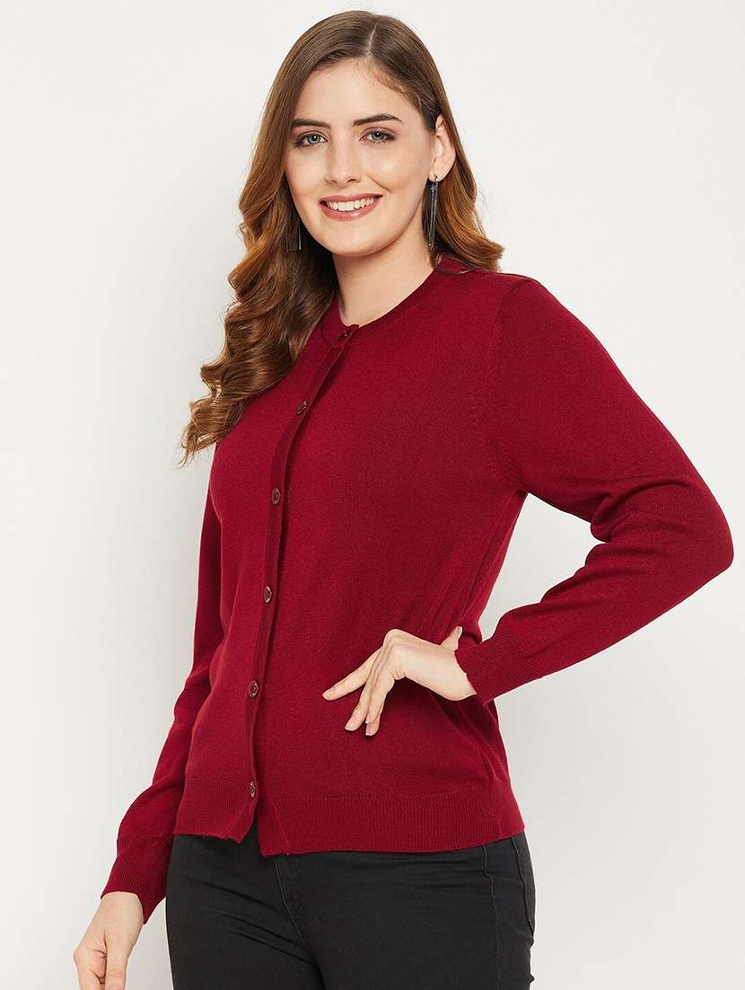 women solid long sleeve cardigan - 21574838 -  Standard Image - 1