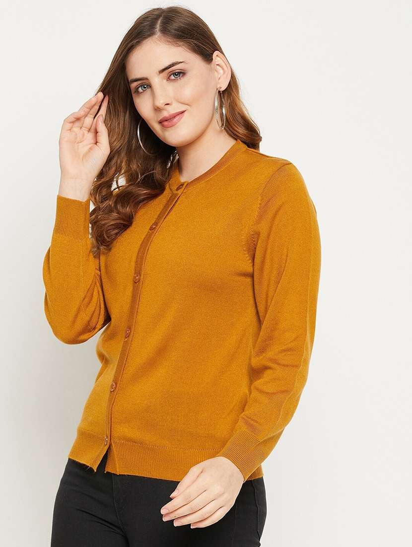 women solid long sleeve cardigan - 21574839 - Standard Image - 1