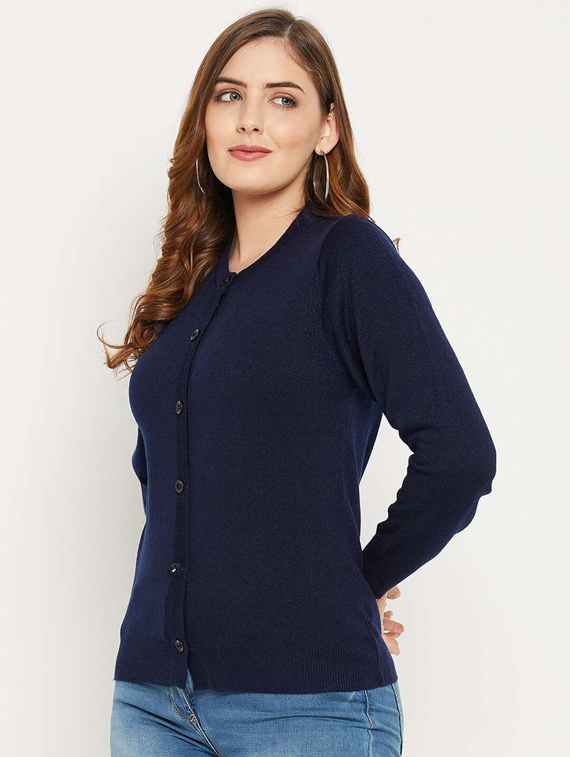 women solid long sleeve cardigan - 21574840 - Standard Image - 1