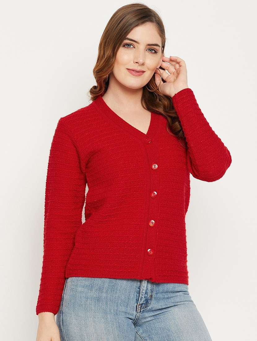 women self design long sleeve cardigan - 21574844 -  Standard Image - 1