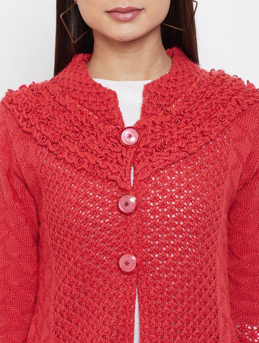 red wool blend cardigan - 21574860 - Standard Image - 4