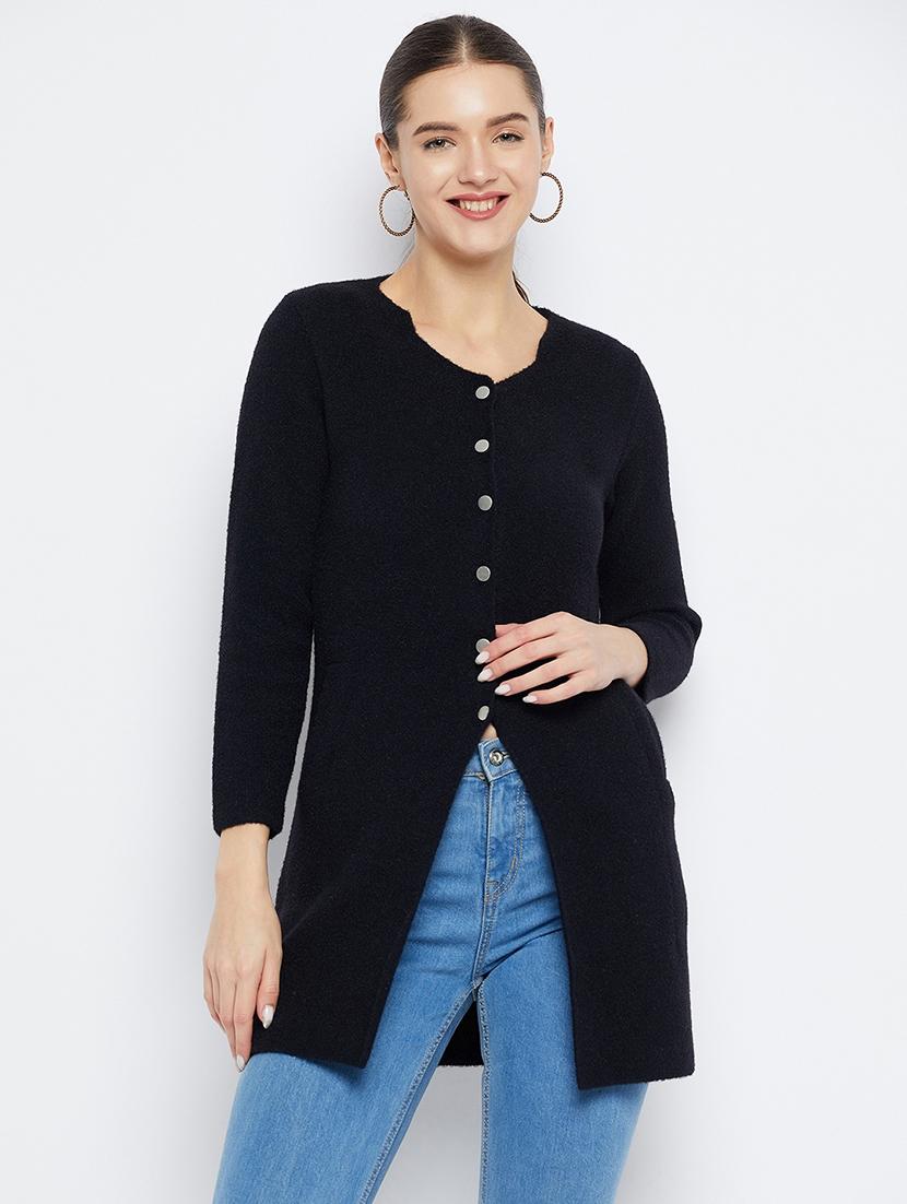 women solid long sleeve cardigan - 21574871 - Zoom Image - 0