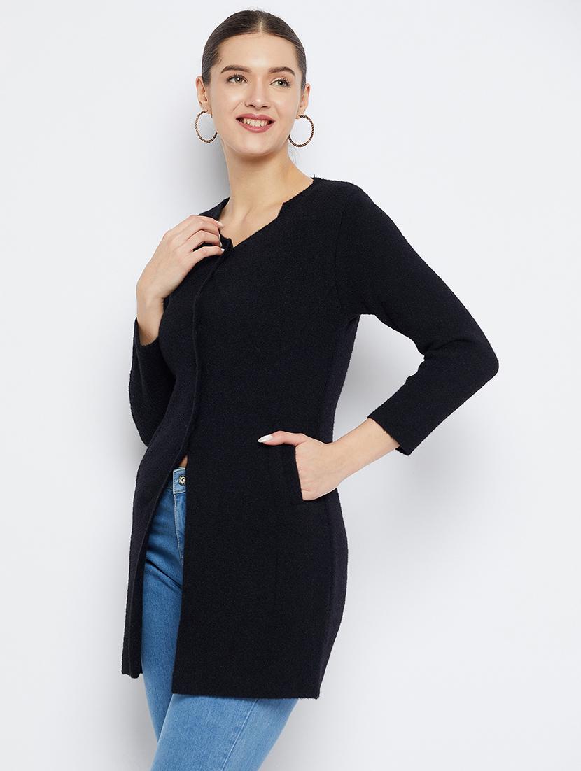 women solid long sleeve cardigan - 21574871 - Standard Image - 1