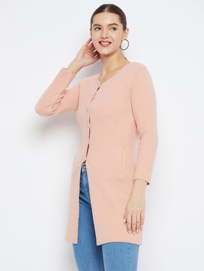 women solid long sleeve cardigan - 21574872 - Standard Image - 1