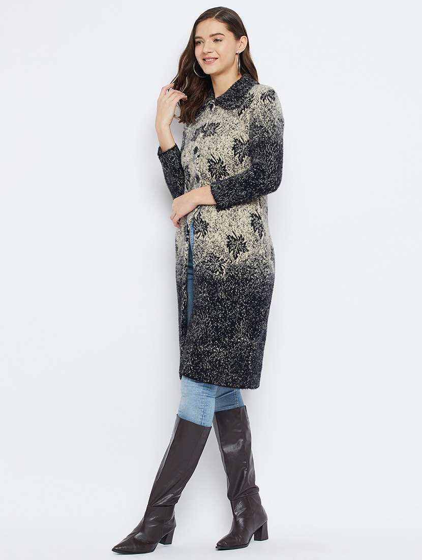 women self designed long sleeve cardigan - 21574876 -  Standard Image - 1